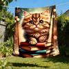 1 Stück Katze Bücher Outdoor-Decke - Weiches Flanell Gemütlich für Reisen & Camping - Ganzjahres Warme Bettdecke, Maschinenwaschbar yy251229103