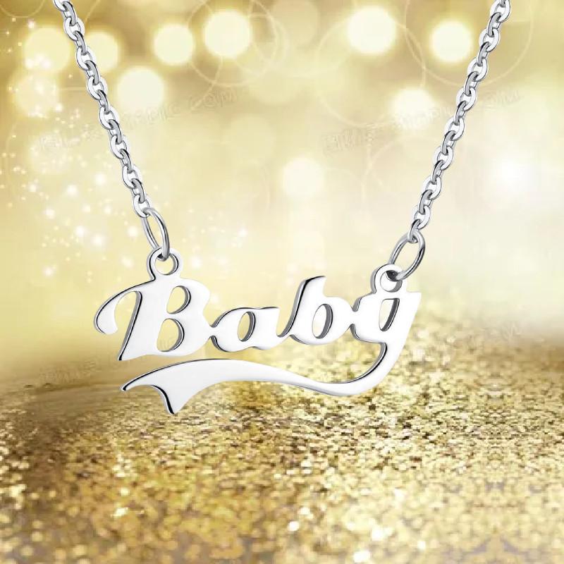 Stylish Stainless Steel Alphabet Necklace Perfect Forever Love Gift For Baby