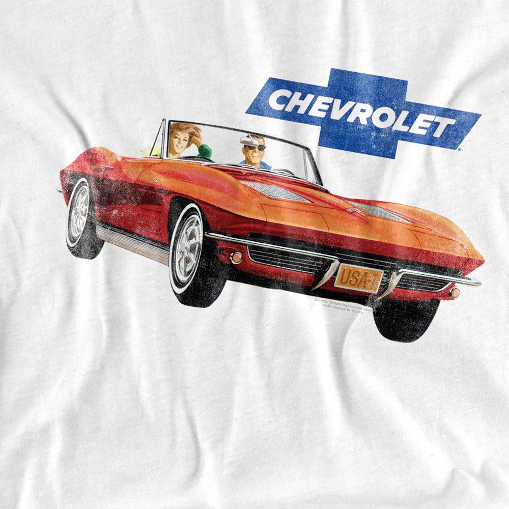 Chevrolet Unisex Adult Corvette Advert Vintage T-Shirt