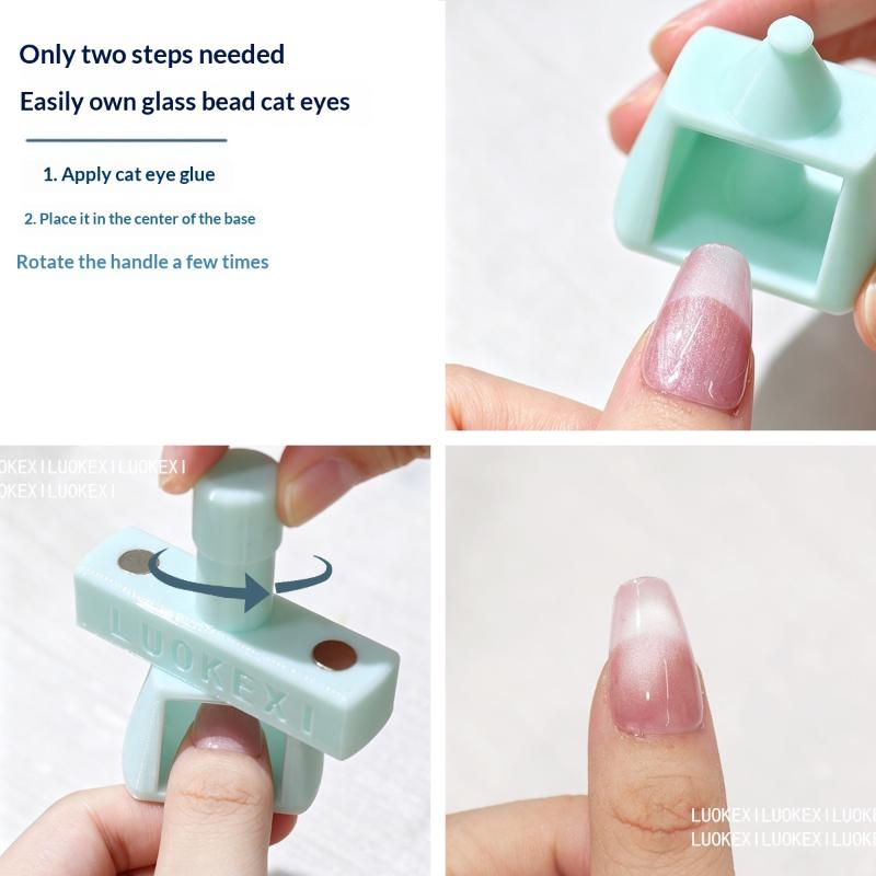 Automatic Cat Eye Nail Art Tool Embedded Magnets Glass Bead Material for Beginner Salon Home Nail Art Use