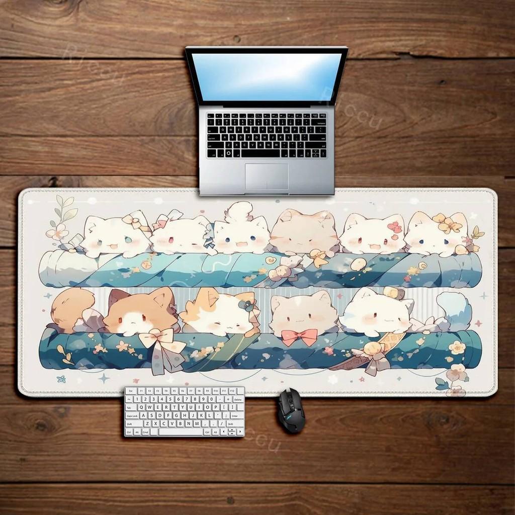 Cute Black Cat teclado mousepad Office Computer Desk Mat Table Keyboard Big mouse pad Laptop Cushion Nonslip Deskpad Home Decor