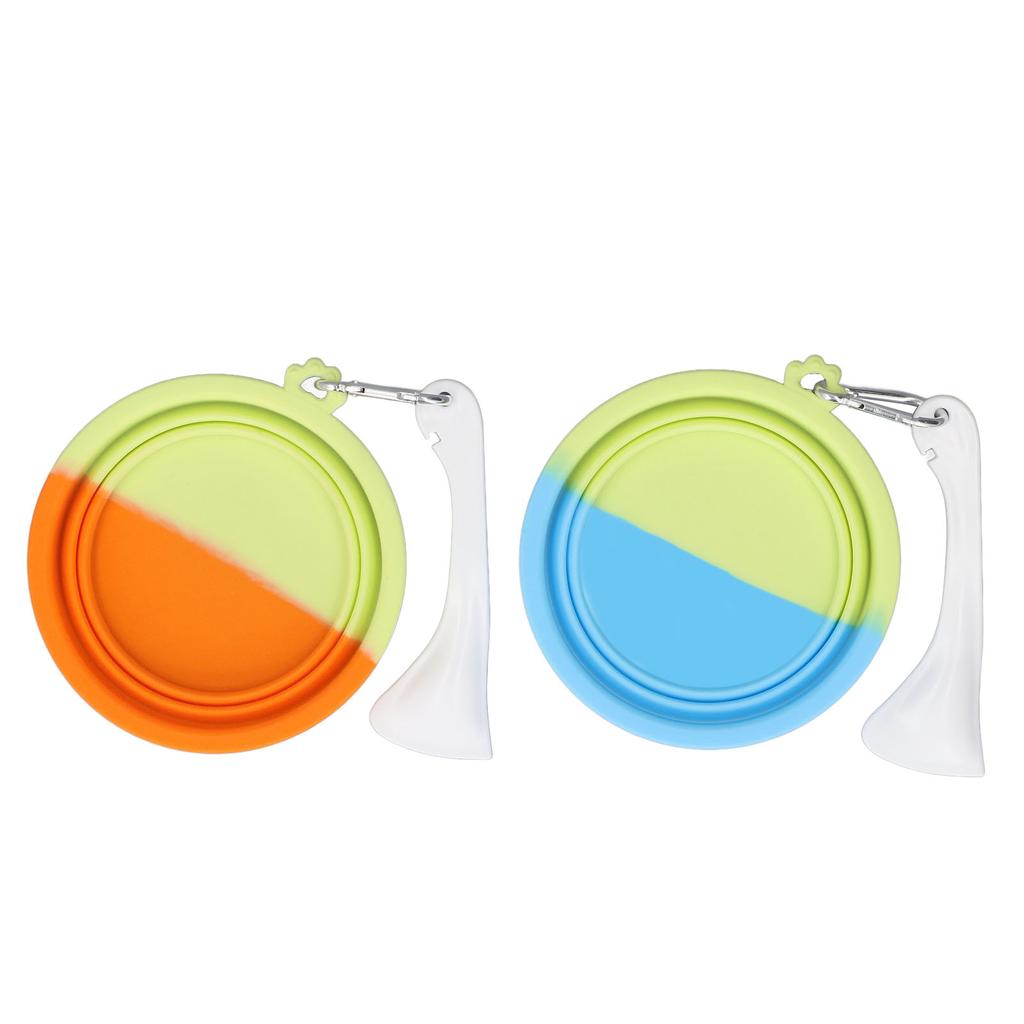 2 Stück Faltbare Haustier-Reisenäpfe für Hunde Katzen Silikon Tragbarer Haustier-Futter-Wassernapf für