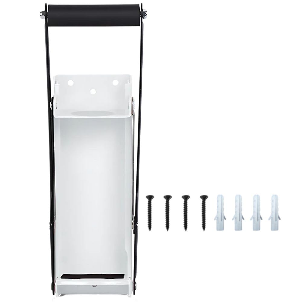D.Stomo 2-way Can Crusher, Bottle Crusher, Wall-Mounted, Space-Saving, Compact, Steel (White)