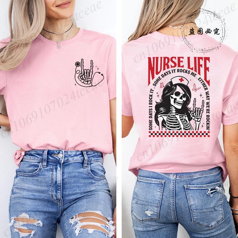Nurse Skeleton ShirtNurse Life Womens TShirtsSome Days I Rock It TopsFunny Nurse Skeleton Tee ShirtSarcastic Graphic Tees