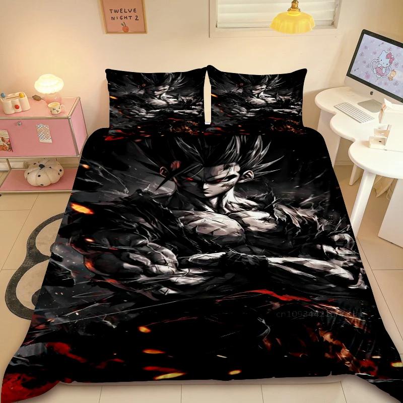 Tens Japanese D-Dragon-Bal Soft Duvet Cover Anime Super Saiyan Beding Set Son Goku Comfortable Quilt Cover Set Warm Comforter Cover for Bedrom