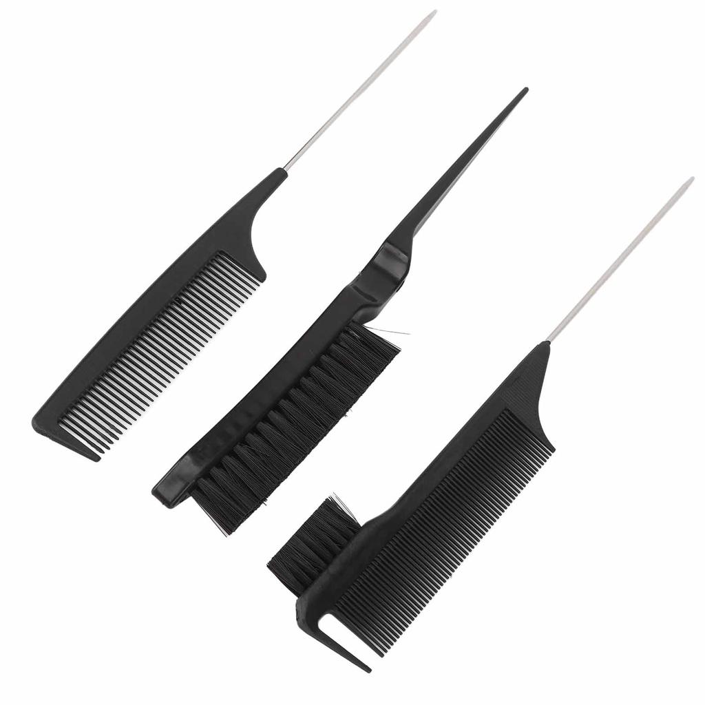 Double Sided Hair Dye Brush Professional Hair Salon Soft Nylon Dye Brush Rat Tail Comb for Highlighting