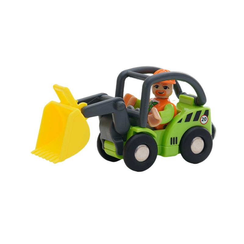 Plastic Inertial Police Car Engineering Vehicle Trailer Compatible with Wooden Thomas Train Track Toy