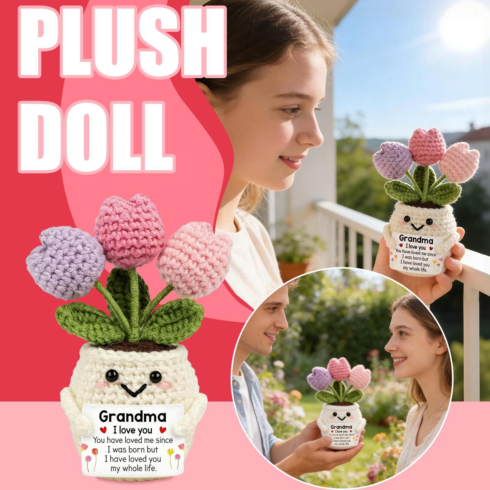 Knitted Finished Gift Potted Plant Doll, Potted Plant, Hand-crocheted Doll One Size