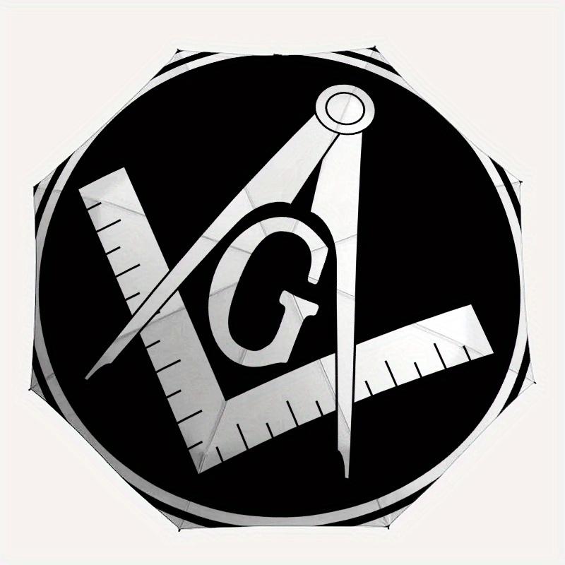 Masonic Square and Compasses Symbol Sticker Decal for Car Laptop Window Toolbox Cup MugUmbrella, Portable 3-Fold Compact Umbrella,Christmas Gift ES625