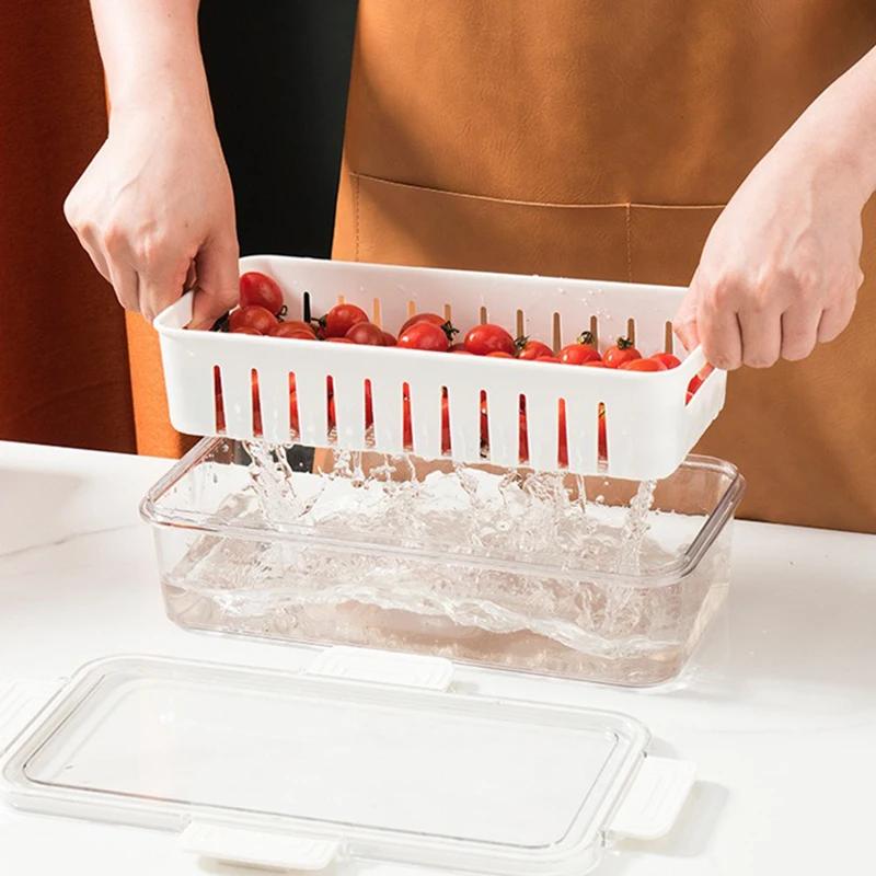 Kühlschrank-Aufbewahrungsbox, Abfluss, Gemüsefach, Gefrierschrank, spezielle Tiefkühlkostbox, rechteckige Obst- und Gemüsebox, Küchen-Organizer