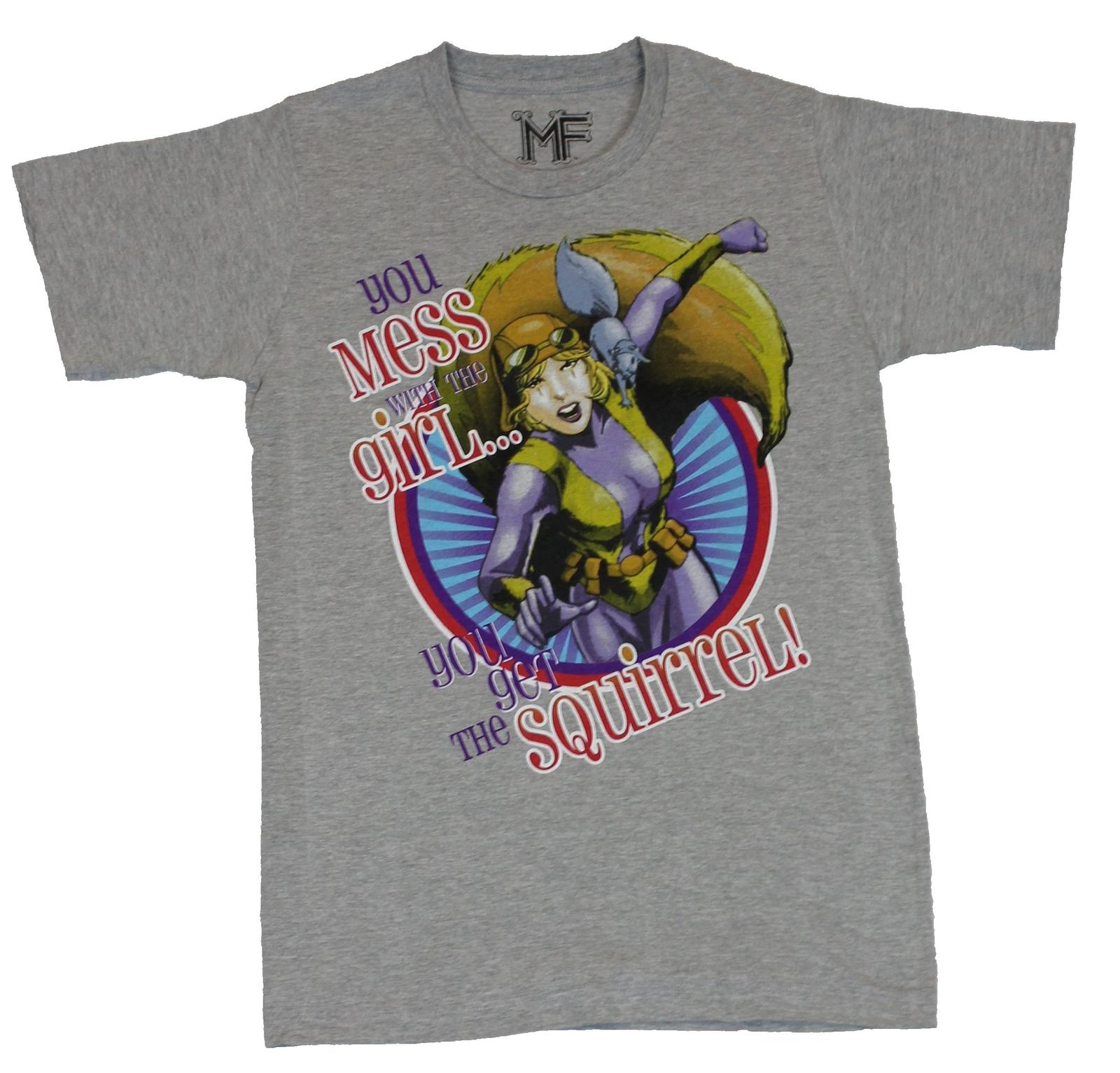Squirrel Girl Marvel Adult New T-shirt Mess with the Girl Get the Squirrel XL