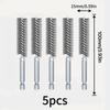 5pcs 15mm Cleaning Stainless Steel Brush, Electric Drill Hexagonal Handle Is Suitable for Pipes, Industrial Machines