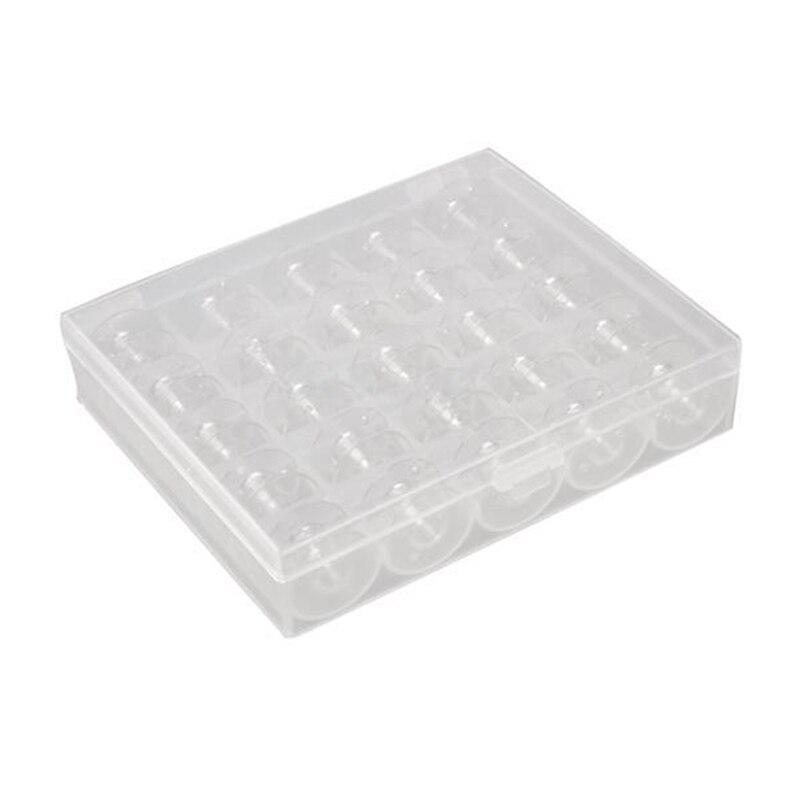 25 Pcs/Box Colorful Sewing Thread Spools Plastic Case Empty Bobbin Sewing Machine Diy Sewing Tools