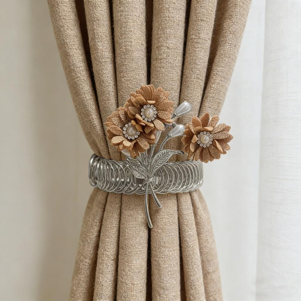 Adjustable Curtain Tiebacks Beautifully Curtain Buckle Automatic Tightening Clips  Bedroom Style 8