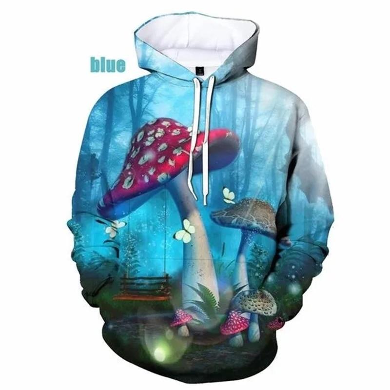 3D-tryck Svampgrafisk Hoodie Dam Pullover Sweatshirts Vår Höst Fulltryck Oversized Hoodie Designkläder Dam