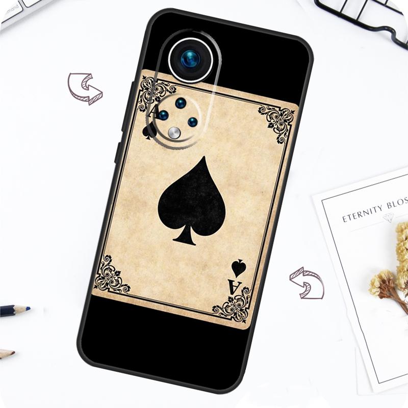 Ace of spades Poker Card Case For Honor Magic 7 Pro 5 6 Lite Honor 200 Pro 50 70 90 X8b X9a X8a X8 X9 X9c X9b Cover