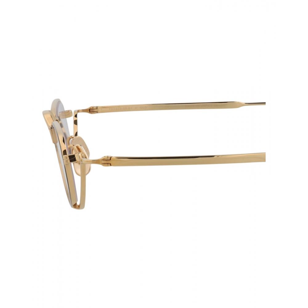 Thom Browne Round Frame Metal Optical Frames Tortoise Gold Transparent