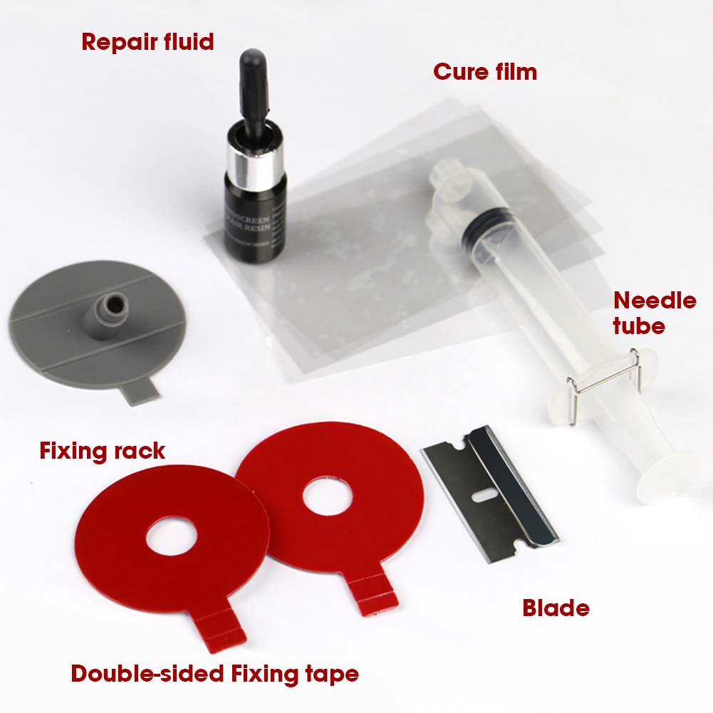 DIY Car Windshield Repair Kit Windscreen Glass Repair Tool Set for Star Half Moon Cracks or the