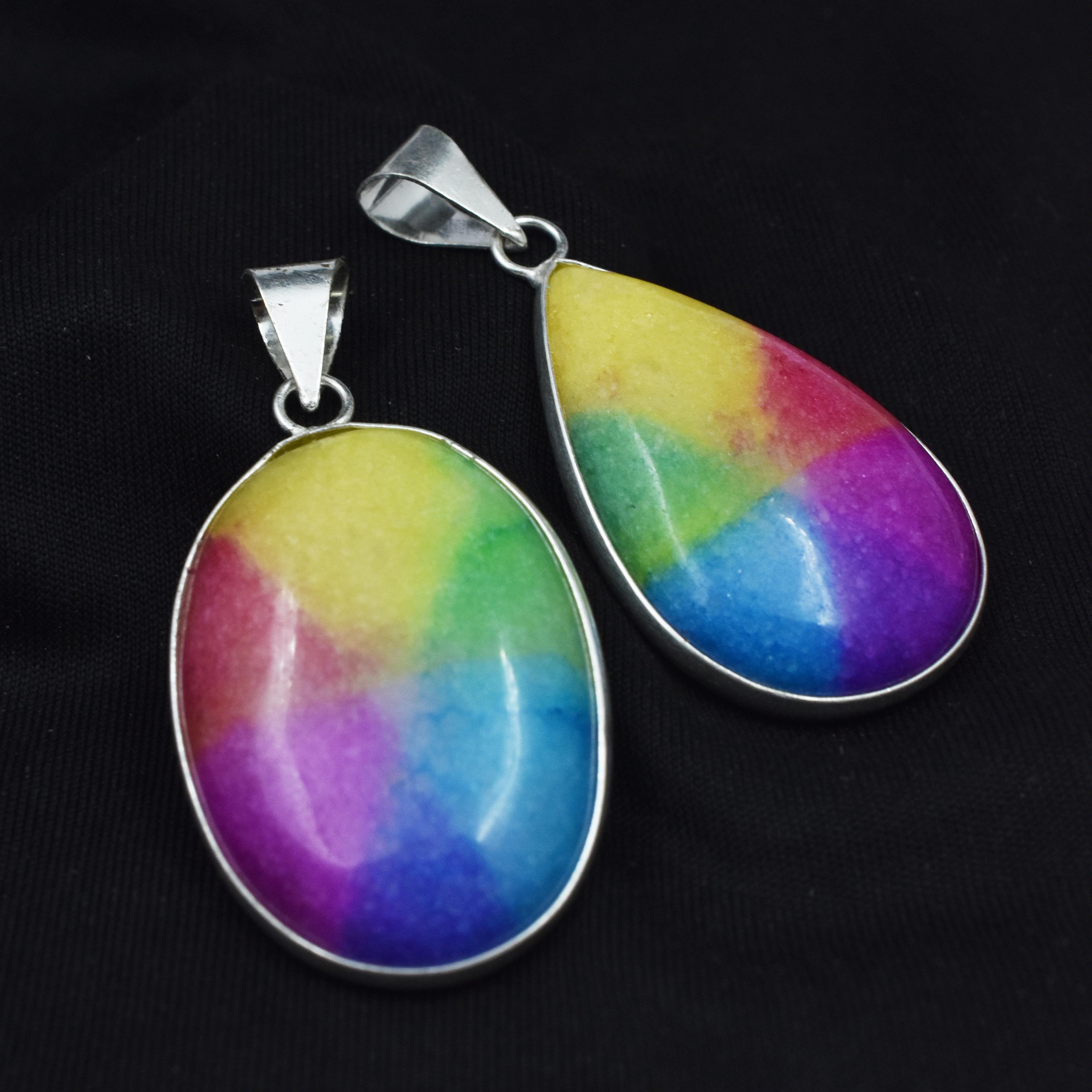 

Pendant Healing Stone 925 Silver Solar Quartz 100 Ct Oval-Pear Cut Gemstone AR-1692-S