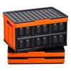 Plastic Collapsible Storage Bins with Lids, 45L 3Packs, Stackable Folding Storage Crates with Handles, Holds 20 Kg Per Bin, Heavy Duty Containers,