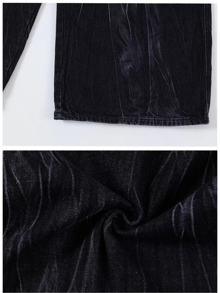 2024 Herren-Jeans im amerikanischen Stil, trendig, locker und gerade geschnitten