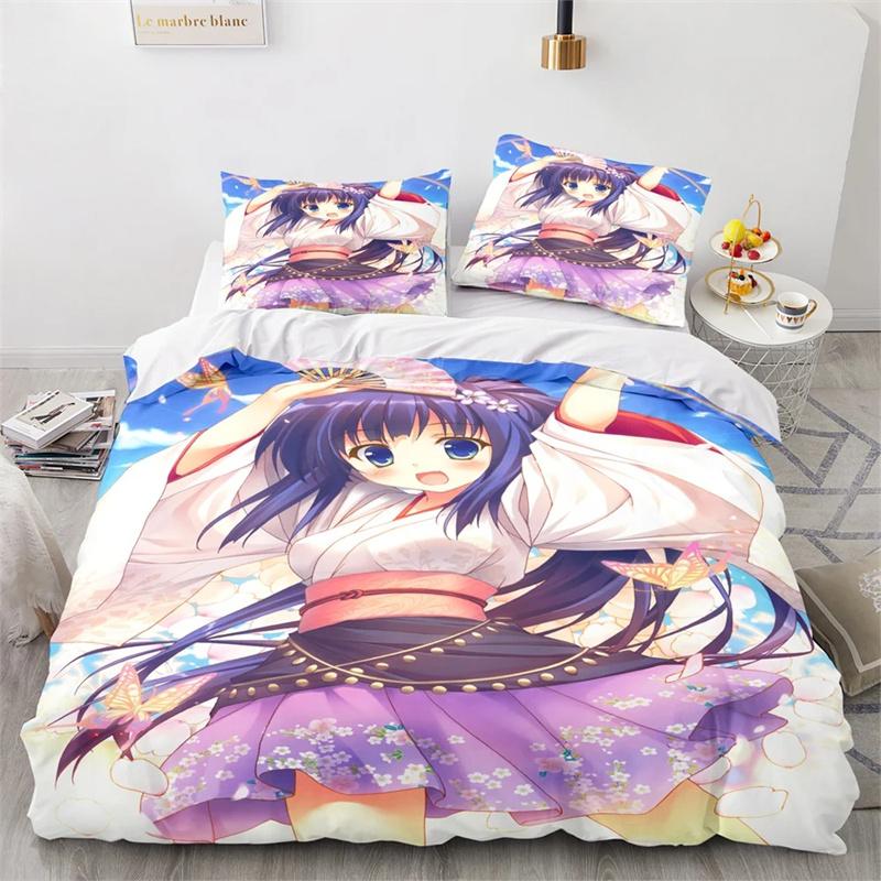 3D Print Anime Kawaii Sexy Girl Bedding Set,Duvet Cover Comforter Bed Set Quilt Cover Pillowcase,King Queen Twin Size Boys Girls