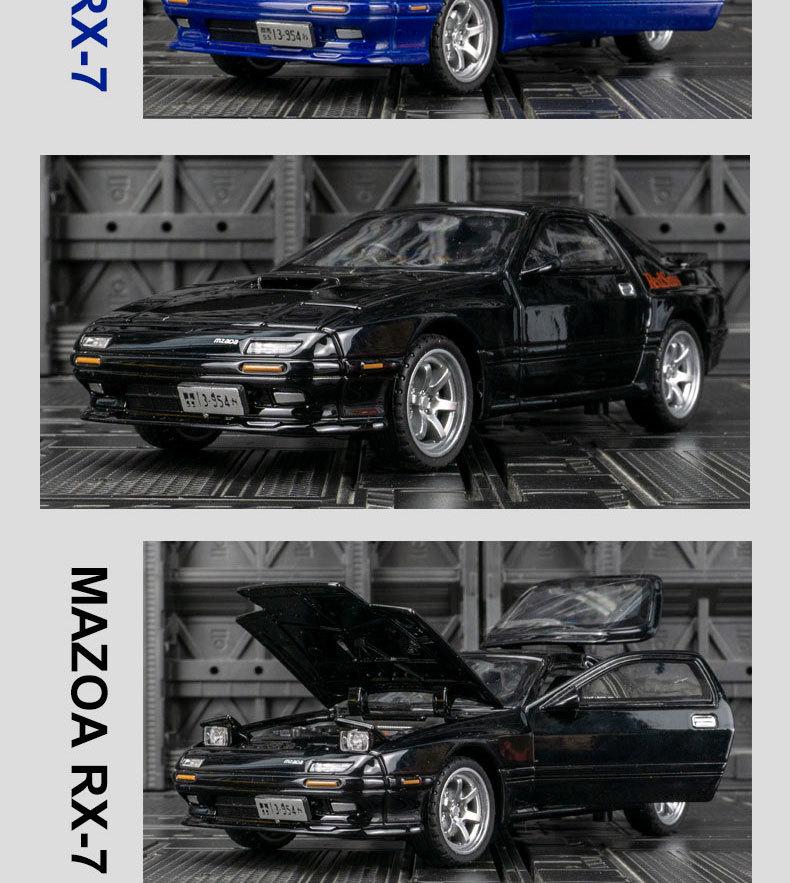 Zhongyuanxing RX-7 Alloy Coupe Car Model with Pull Back, Sound, and Light Features