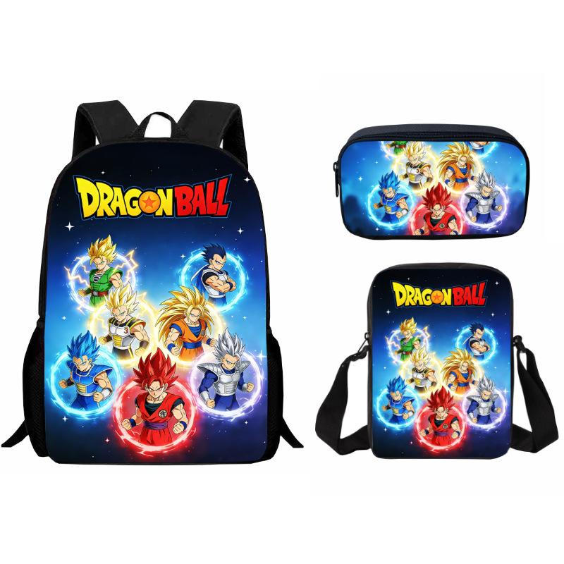 Gedrukte Dragon Ball Schooltas Drie Delige Set, Cartoon Student Rugzak Three-piece set