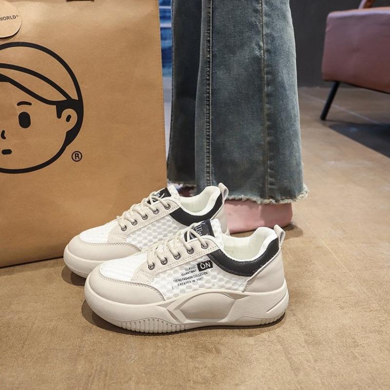 

Thick-soled heightening women s shoes summer new mesh breathable sports shoes versatile casual women s shoes 35 чёрный