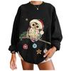 Women's Fashion Casual Christmas Print Round Neck Sweater Loose Sports Tops Pullover