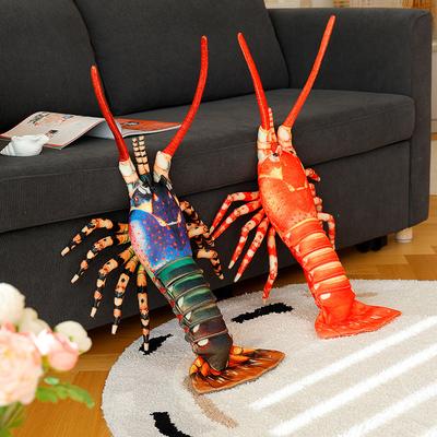 60/80cm Stuffed Australian Lobster Plush Toy Stuffed Lifelike Sea Animals Australia Lobster Ocean Sofa Decor Cushion
