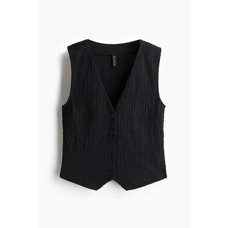 

HM Women clothes Vest 2025 Summer New Fashion Trendy Temperament Texture Sense Jersey Vest 1296490