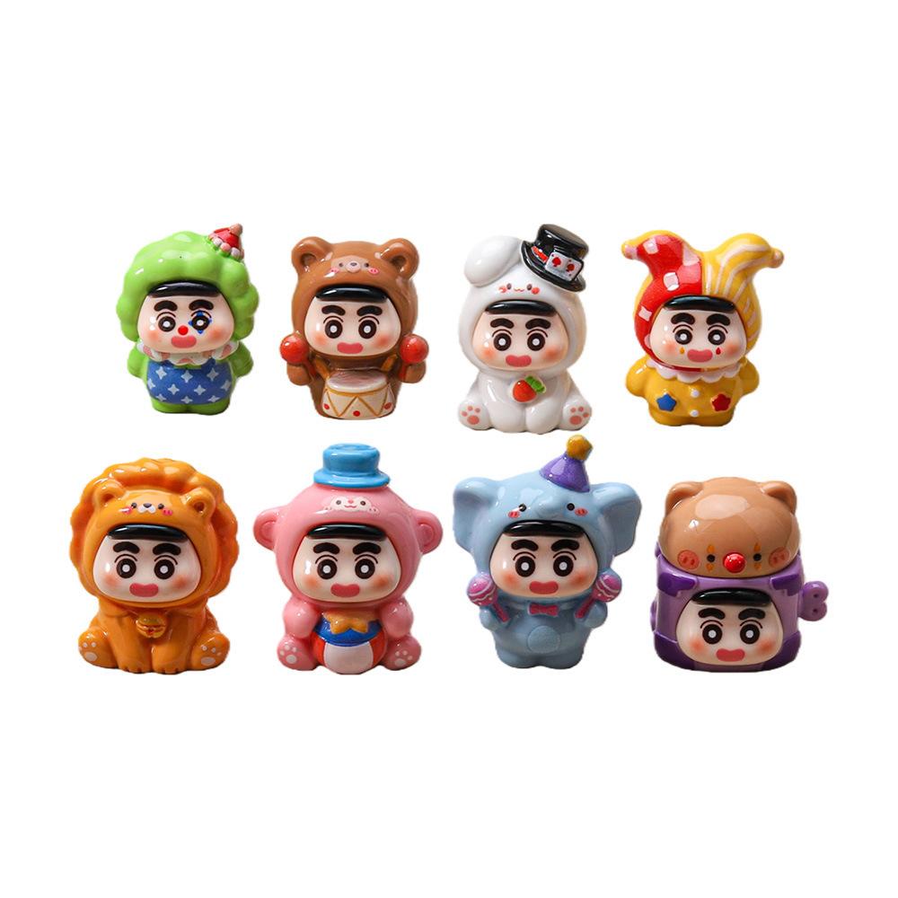 8Pcs/Set Circus Crayon Shin-Chan Mini Figurine Toy Collectible Model Doll Desktop Home Decoration Fans Gift
