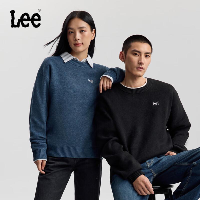Lee Unisex Embroidered Logo Round Neck Sweater