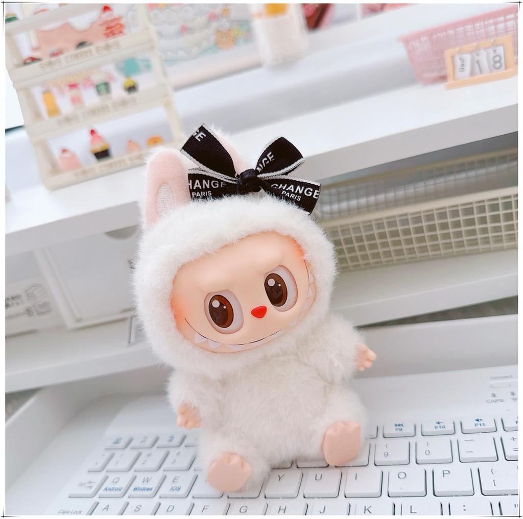 First, Second, and Third Generation Labubu Doll Clothes & Accessories Set: Includes 17cm and 10cm Doll Clothes, Crossbody Bag, and Hair Clip.