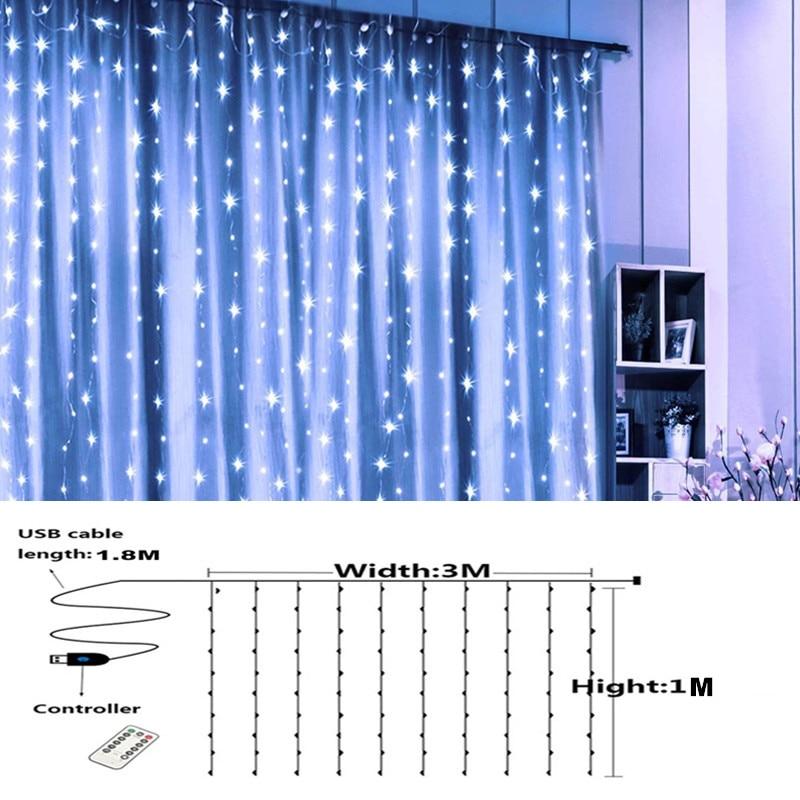 Decoraciones navideñas para el hogar, cortina, cadena de luces, guirnalda de hadas, decoración del hogar, Navidad, decoración de Año Nuevo