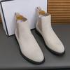 Fashion Brand Business Commuting Casual Leather Boots High-quality Rubber Sole Wear-resistant Chelsea Boots Men's High Top Leather Boots