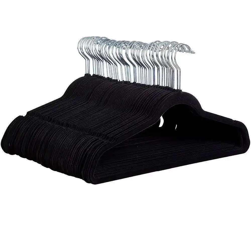 10pcs Non-slip Velvet Hangers - Suit Hangers Ultra Thin Space Saving 360 Degree Swivel Hook Strong And Durable Clothes Hange