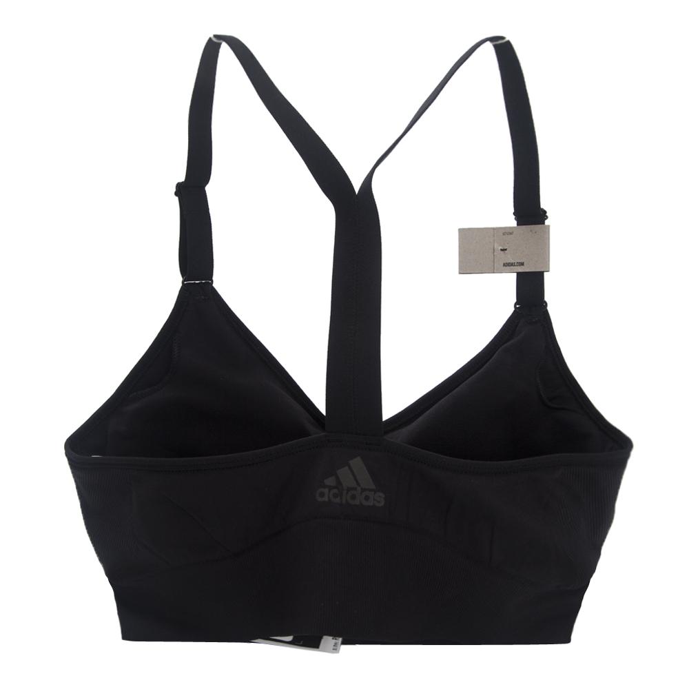 Adidas Jednolity kolor Nadruk z literami Wygodny biustonosz sportowy Bielizna damska Czarny BR5226