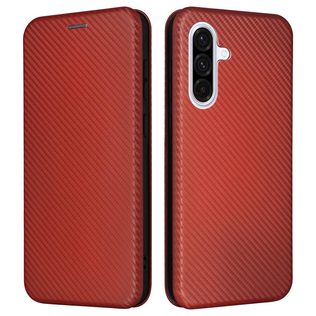 For Samsung Galaxy A56 5G Case Carbon Fiber Texture Drop-Proof PU Leather Phone Cover