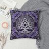 Tree Of Life With Triquetra Amethyst And Silver Square Pillowcase Cushion Cover Pillow Case Throw Pillow Cover for Home Sofa