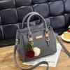 Fashion versatile women's handbag simple large-capacity messenger bag double-layer hairball shoulder bag bags