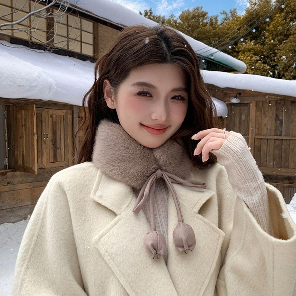 Multi Functional Warm Plush Scarf Headband Fur Neck Warmer Fashion Rabbit Fur Earmuffs  Shopping