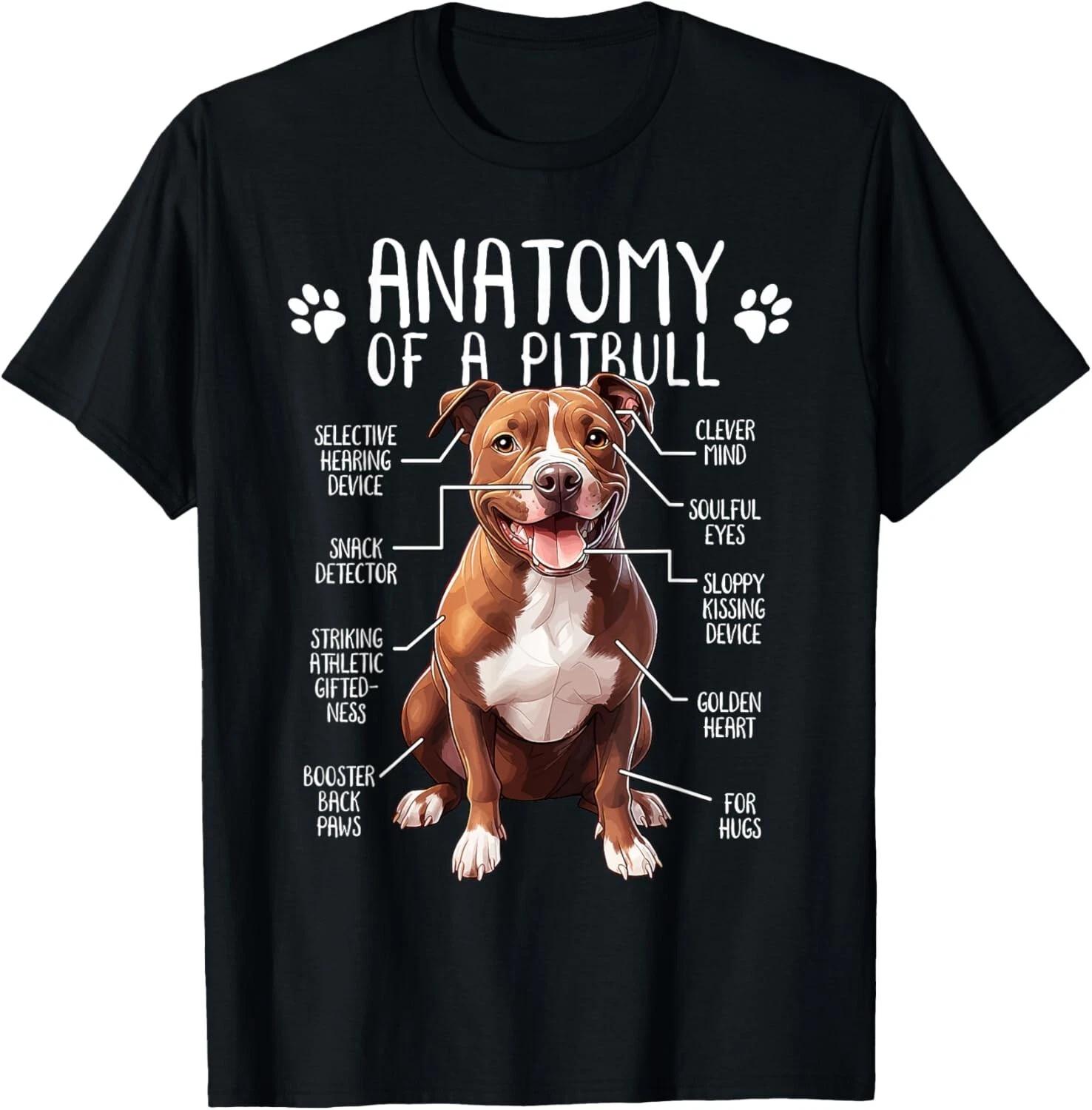Funny Anatomy Pitbull Dog Cute Pittie Lover Pit Bull Owner Gift Unisex T-Shirt S