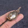 Biwa Pearl Handmade Copper Wire Wrap Jewelry Pendant 2.21" E9b18