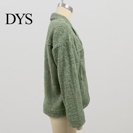 Trendy Women Outerwear Winter Jacket with Double Pockets Thick Fleece Button Closure Cardigan Coat Long Sleeves Warm Windproof Heat Retention Outdoor