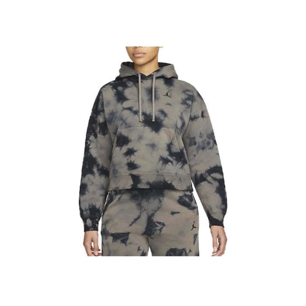 Jordan Heritage Tie-Dye Fleece-Lined Hoodie Women Tops Olive-Gray DM5239-040