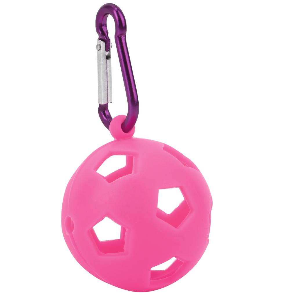 Golfball Schutzhülle Silikon Hülle Halter mit Schlüsselanhänger Golf Trainingszubehör Rosenrot