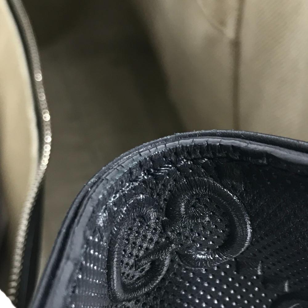 GUCCI 625774 GG embossed logo Bag Tote Bag Shoulder Bag Leather Black