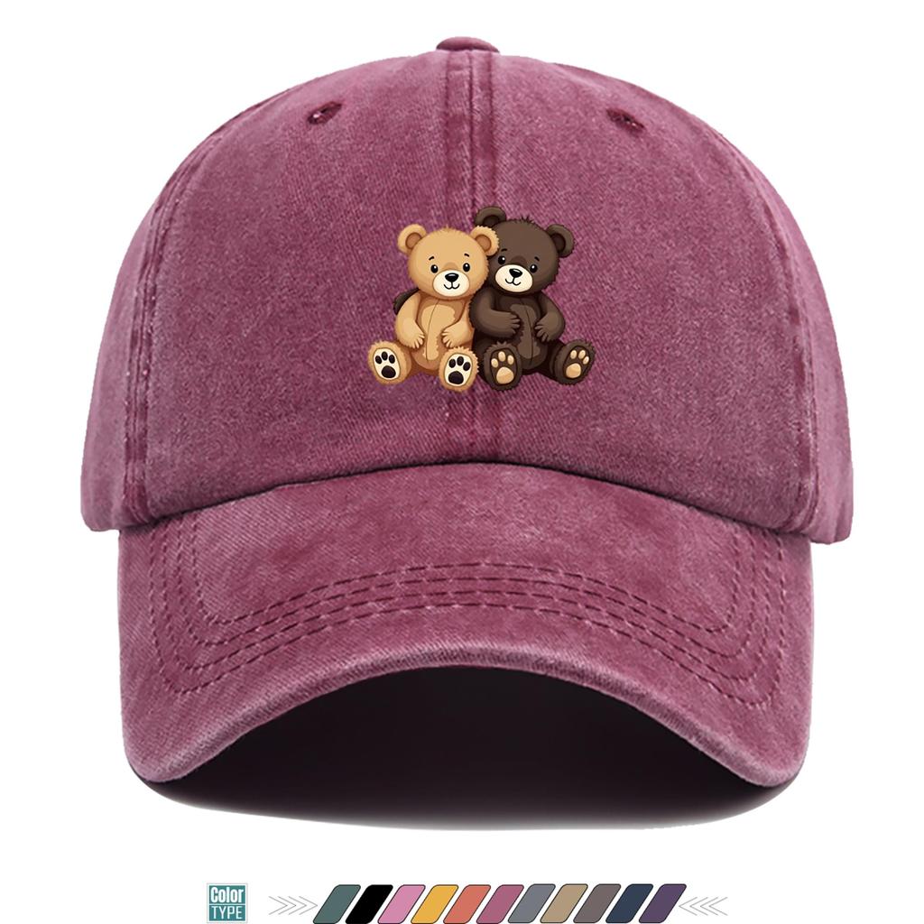 Outdoor Sports Style Teddy Bear Print Baseball Cap Breathable Adjustable Duckbill Hat AllSeason MultiFunctional Outdoor Hat